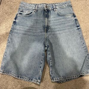 H&M long denim shorts NWT